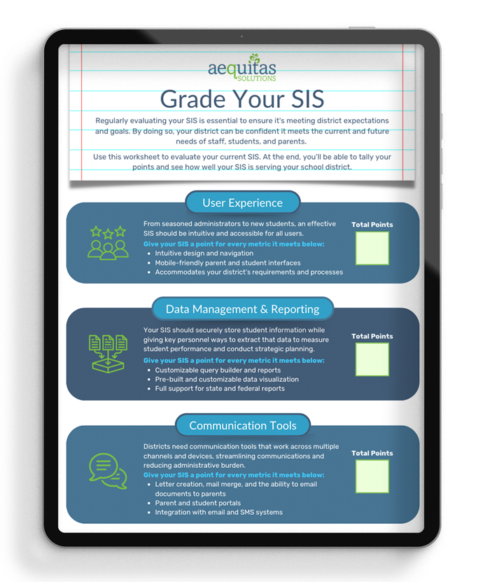 Grade Your SIS Worksheet on Tablet